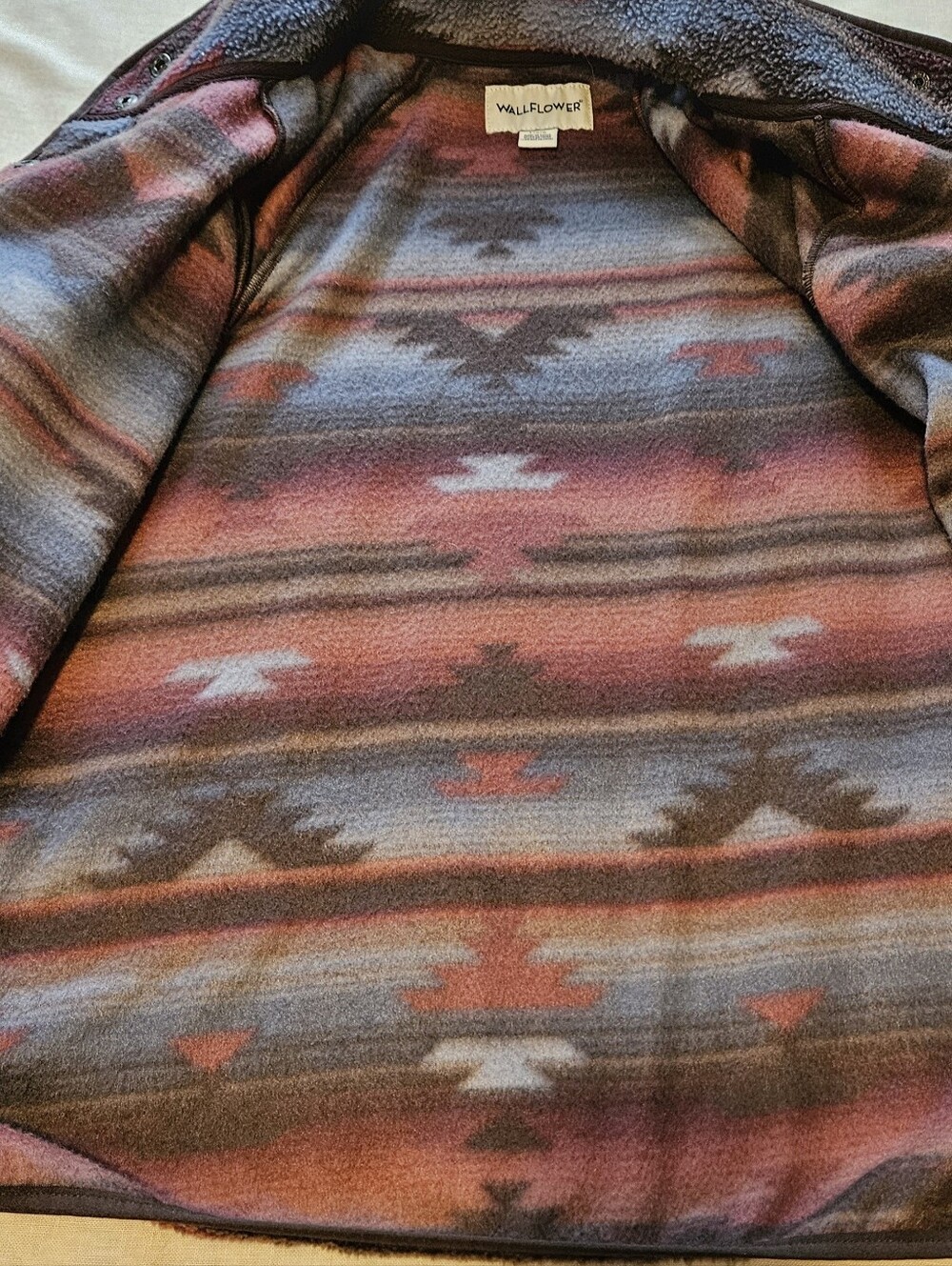 Wallflower Aztec Southwestern Snap-front Polar Fleece Jacket Womens Size Large - Picture 10 of 12